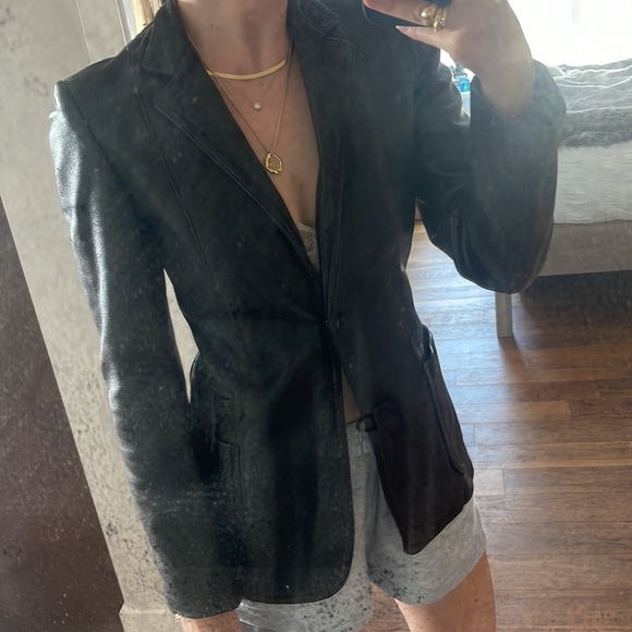 VINTAGE Genuine Leather Women’s Blazer ‘S’ - Picture 6 of 12